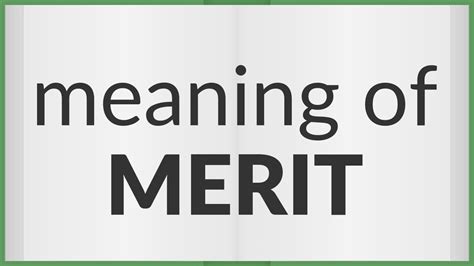 meaning of merit